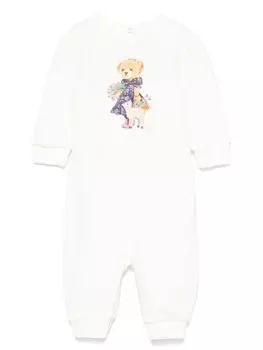 Детский комбинезон с принтом «Поло Медведь» от Ralph Lauren Kids, белый