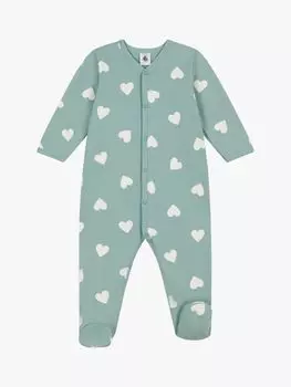 Детский комбинезон с принтом в виде сердечек Petit Bateau, пол/лавина