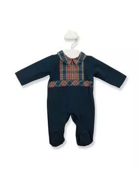 Детский комбинезон с вырезом на спине и V-образным вырезом BABID, синий