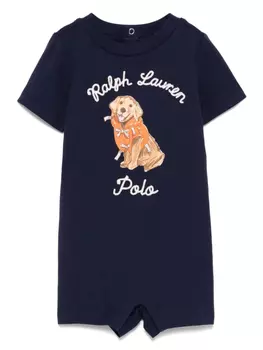 Детский комбинезон с вышитым логотипом POLO RALPH LAUREN KIDS, синий