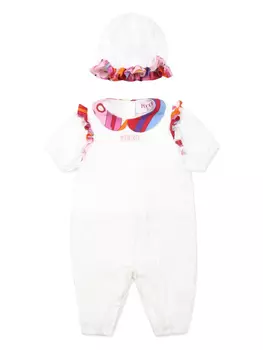 Детский комбинезон с вышитым логотипом PUCCI Junior, белый