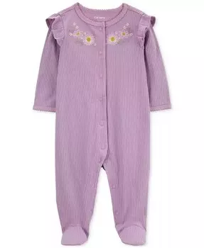 Детский комбинезон Snap-Up с цветочным принтом для сна и игр Carter'S, фиолетовый