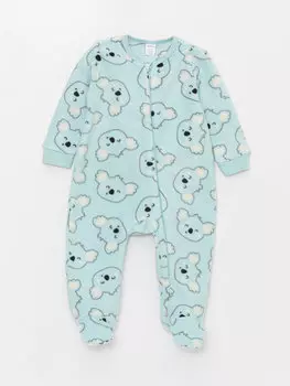 Детский комбинезон унисекс с круглым вырезом и длинными рукавами с рисунком LCW baby, пастельно-синий с принтом