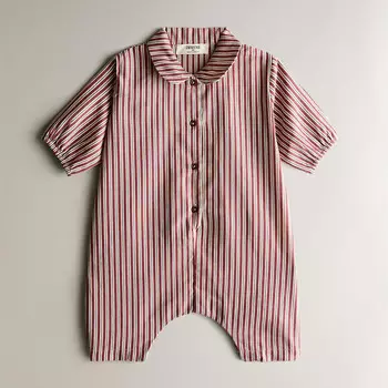 Детский комбинезон Zara Home Linen And Cotton Striped Christmas, красный/белый