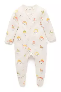 Детский комбинезон застегивается на молнию Purebaby, бежевый