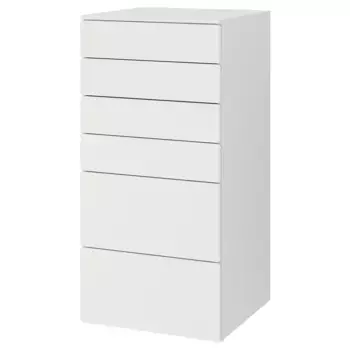 Детский комод, белый, 60x55x123 см, PLATSA/SMSTAD IKEA