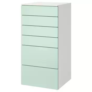Детский комод, белый/салатовый, 60x57x123 см, PLATSA/SMSTAD IKEA