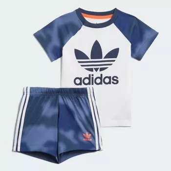 Детский комплект Adidas Originals Camo Print Shorts And Tee, 2 предмета, белый/мультиколор