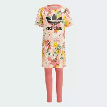 Детский комплект Adidas Originals HER Studio London Floral, 2 предмета, розовый/мультиколор