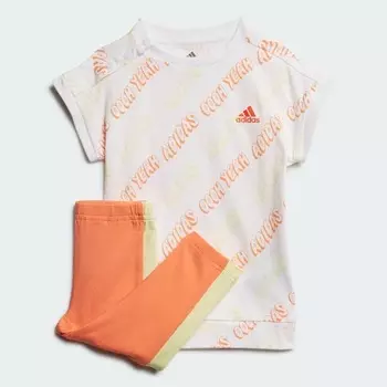 Детский комплект Adidas Sportswear, 2 предмета, белый/мультиколор