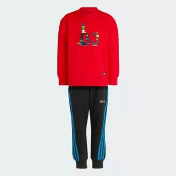 Детский комплект Adidas Sportswear х Classic Lego Crew Sweatshirt And Pants, 2 предмета, красный/мультиколор