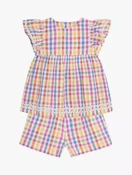 Детский комплект из 2-х частей - клетчатого топа и шорт JoJo Maman Bb, красный