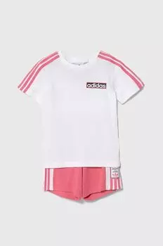 Детский комплект из хлопка adidas Originals, розовый
