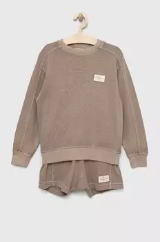 Детский комплект из хлопка Calvin Klein Jeans, коричневый