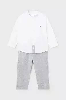 Детский комплект из смесового льна Mayoral, темно-синий