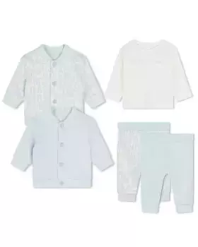 Детский комплект из трех предметов: двусторонняя куртка, штаны и футболка Marc Jacobs, светло-голубой