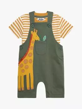 Детский комплект комбинезонов с жирафом из 2 частей JoJo Maman Bb, хаки
