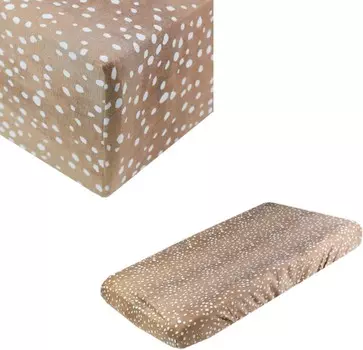 Детский комплект «Медный жемчуг» | Трикотажная простыня для кроватки премиум-класса/простыня для малышей | Вязаный чехол для пеленания подгузников премиум-класса | палевый Copper Pearl