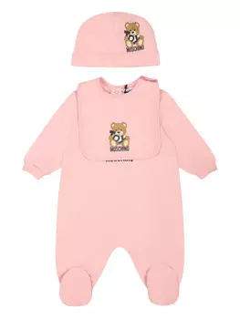 Детский комплект Moschino Kids из хлопка, розовый