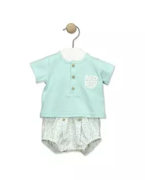 Детский комплект с футболкой на планке с принтом «Свобода» BABID, зеленый