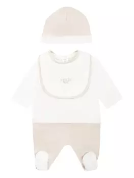 Детский комплект с вышитым логотипом (три предмета) Fendi Kids, нейтральный