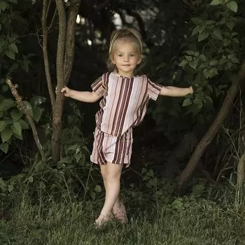 Детский комплект в вертикальную полоску и шорты ANTEBIES