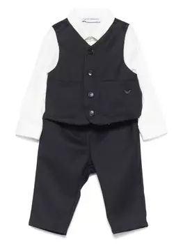 Детский костюм Emporio Armani с вышитым логотипом Emporio Armani Kids, синий