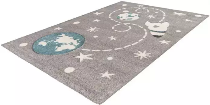 Детский ковер Arte Espina "Amigo 530", прямоугольный, мотив космической ракеты 120х170 см, цвет silberfarben