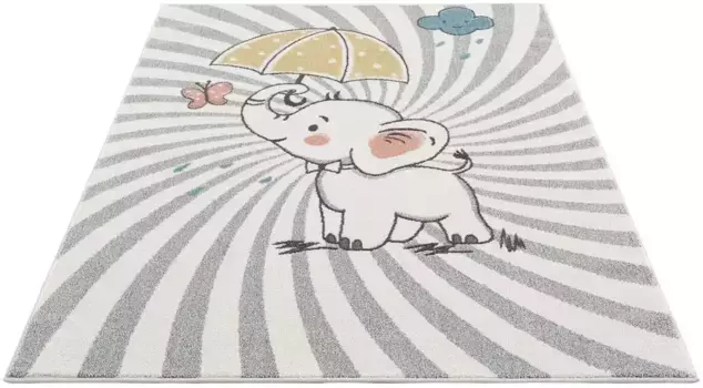 Детский ковер Carpet City "Anime9388", прямоугольный, игровой коврик, слоник, мягкий ворс, легкий уход, детская комната 80х150 см, цвет creme
