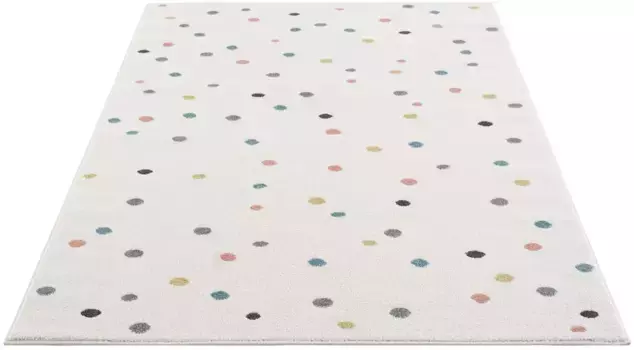 Детский ковер Carpet City "Аниме 9396", прямоугольный, игровой коврик, разноцветный горошек, мягкий ворс, прост в уходе, детская комната 80х150 см, цвет creme