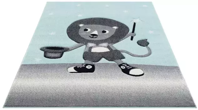 Детский ковер Carpet City "Bueno 9378", прямоугольный, игровой коврик, лев, кораблик, 3D эффект, мягкий ворс, прост в уходе 160х230 см, цвет mint