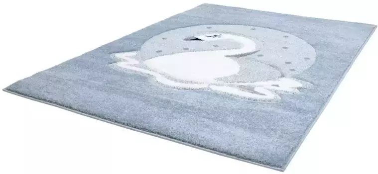 Детский ковер Carpet City "Bueno Kids 1315", прямоугольный, игровой коврик, лебедь, 3D эффект, мягкий ворс, прост в уходе 120х170 см, синий