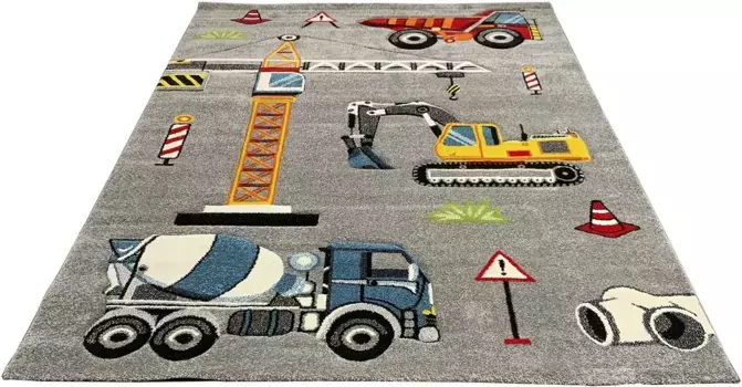 Детский ковер из мериноса "Diamond Kids 24220", прямоугольный, стойкий цвет, легко чистится, игровой коврик, для стройплощадки, для детей, прочный Merinos 120х170 см, серый