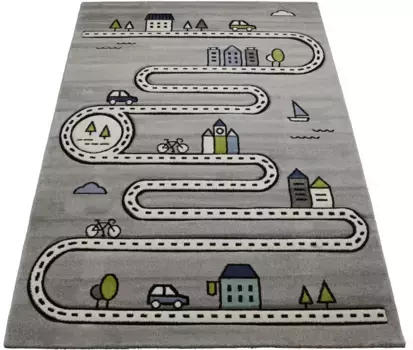 Детский ковер из мериноса "Indigo Kids 22710", прямоугольный, гостиная Merinos 140х200 см, серый