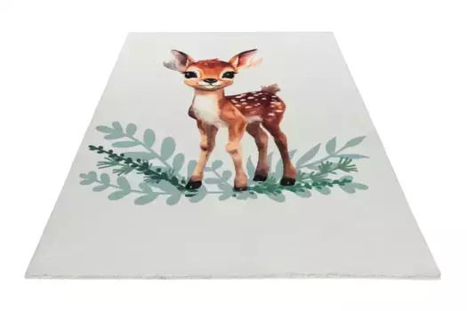 Детский ковер Obsession "My Greta 630", прямоугольный, с принтом, милый мотив оленя, моющийся, с бахромой, детская комната 115х170 см, цвет bunt