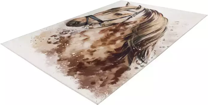 Детский ковер Obsession "My Torino Kids 236", прямоугольный, игровой коврик, мотив лошади, для детской и подростковой комнаты 120х170 см, коричневый