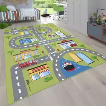Детский ковер Paco Home "Bino 570", прямоугольный, короткий ворс, уличный игровой ковер, детская комната 240х340 см, зеленый