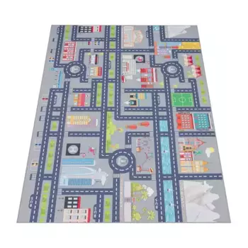Детский ковер Paco Home "Bino 575", прямоугольный, короткий ворс, уличный игровой ковер, детская комната 200х290 см, серый