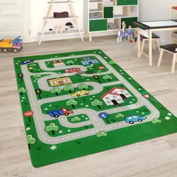 Детский ковер Paco Home "Chicos 559", прямоугольный, плоского переплетения, уличный игровой ковер, детская комната 120х160 см, зеленый