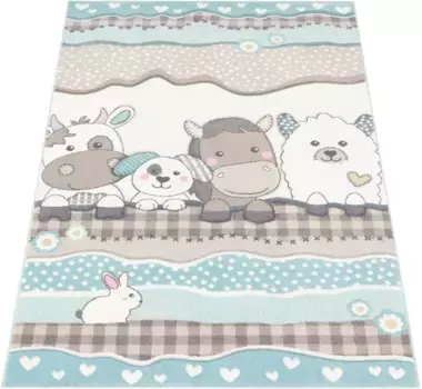 Детский ковер Paco Home "Cosmo 210", прямоугольный, 3D-дизайн, мотив милого животного, детская комната 200х290 см, бежевый