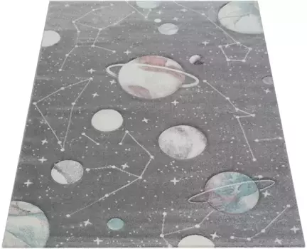 Детский ковер Paco Home "Космо 347", прямоугольный 140х200 см, серый