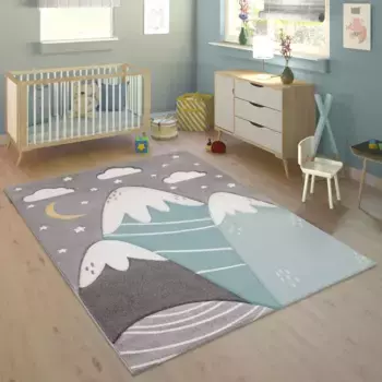 Детский ковер Paco Home "Космо 707", прямоугольный 120х170 см, серый/синий