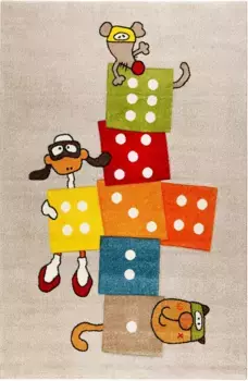 Детский ковер Sigikid "Bandidoleros", прямоугольный, игровой ковер-надувная коробка "Heaven & Hell" 120х170 см, серо-коричневый