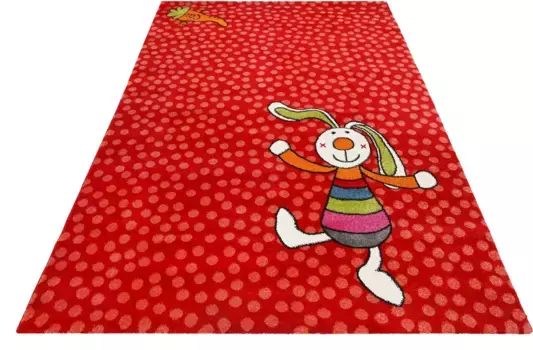 Детский ковер Sigikid "Радужный Кролик", прямоугольный 200х290 см, красный