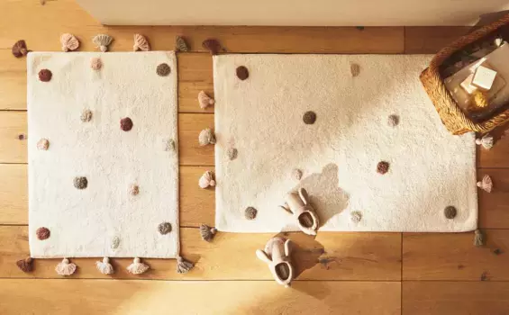 Детский коврик для ванной в горошек Zara Home, цвет Oyster White