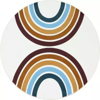 Детский коврик Paco Home "Niloya 361", круглый, игровой коврик, короткий ворс, принт, радужный мотив, можно стирать 120 см, цвет mehrfarbig