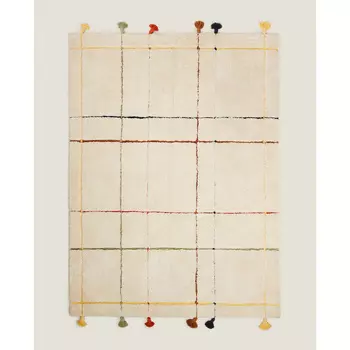 Детский коврик Zara Home Check and Tassels, бежевый