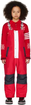 Детский красно-синий пуховый лыжный комбинезон Fun-Mix Thom Browne