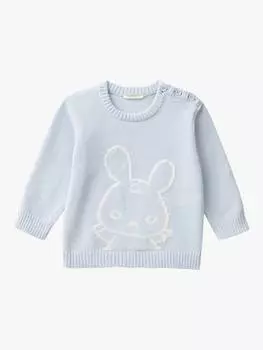 Детский кроличий джемпер Benetton, цвет Powder Blue
