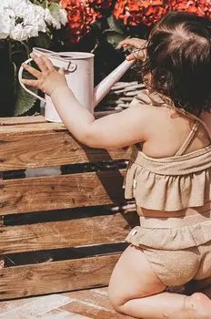 Детский купальник-двойка Nona That's mine, коричневый